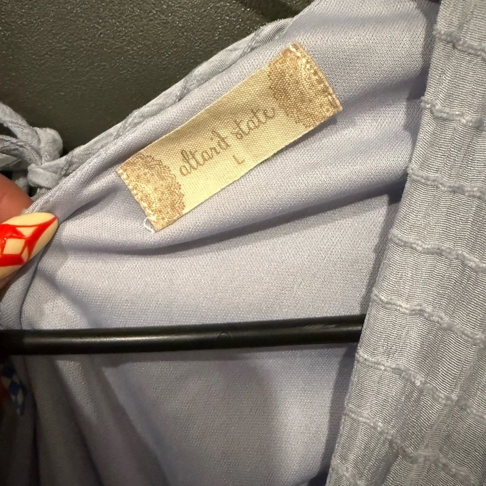 Altar'd State Light Blue Textured Romper - Picture 3 of 3